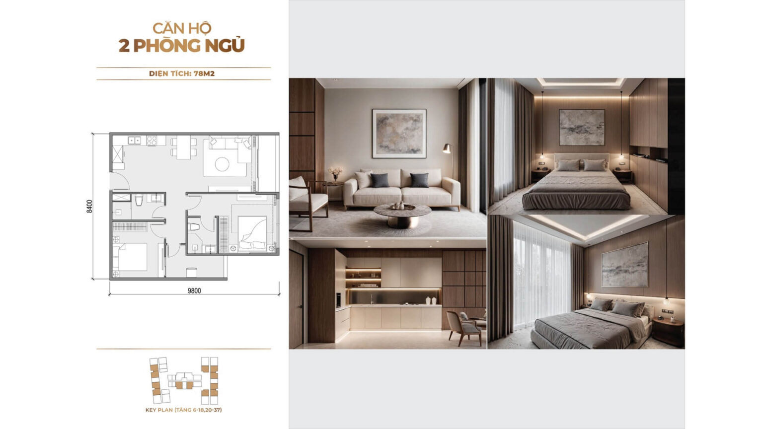 Thiết kế căn hộ 2 phòng ngủ Sunshine Legend City