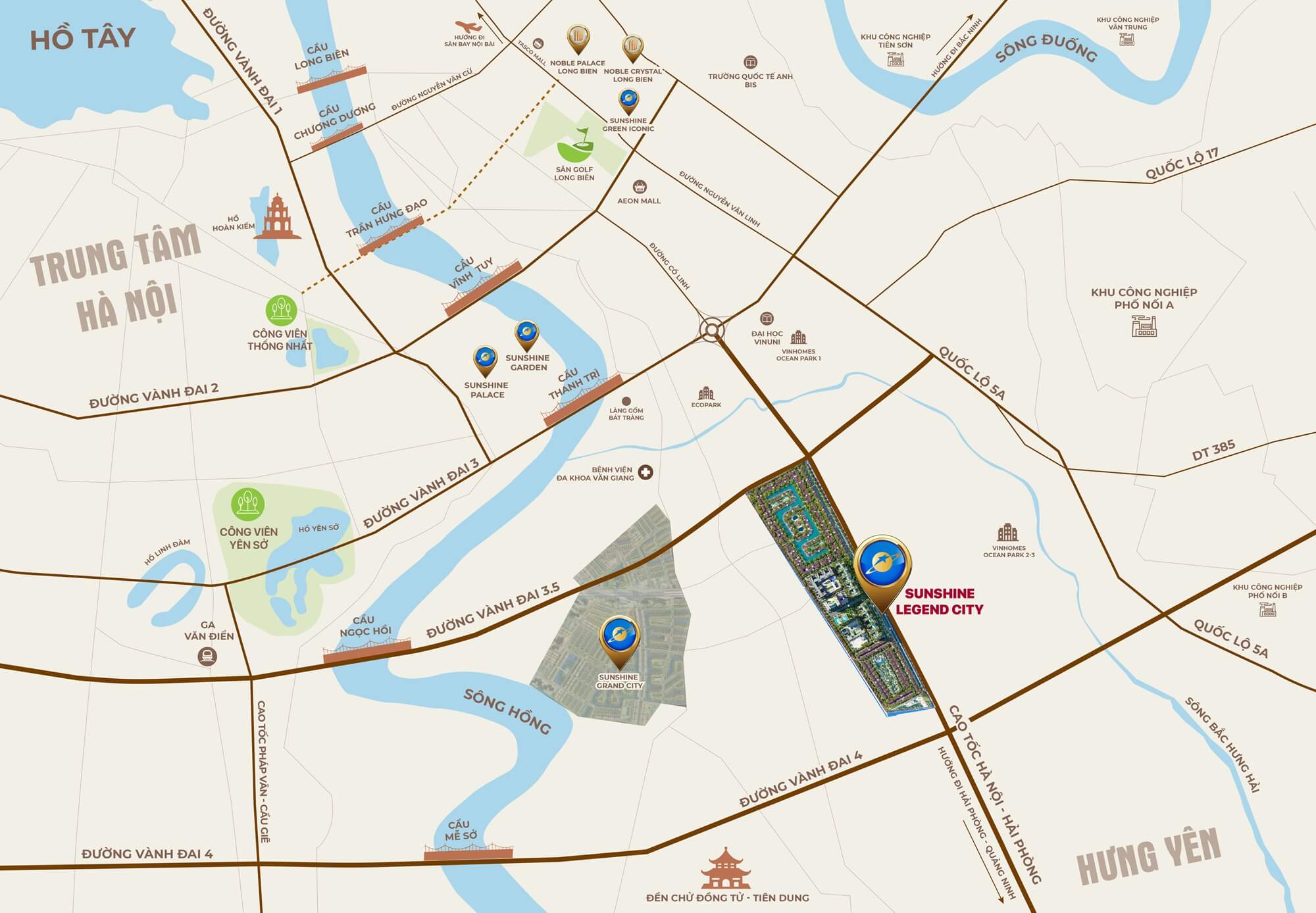 Vị trí dự án Sunshine Legend City